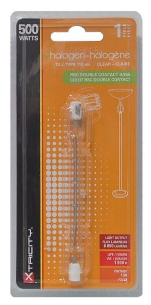 Ampoule halogène T3 118 mm 130 Volts - 500 Watts