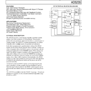 Circuit intégré (IC) AD5235 à 16 contacts