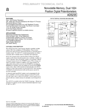 Circuit intégré (IC) AD5235 à 16 contacts