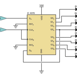 Circuit intégré (IC) 4015 à 14 contacts