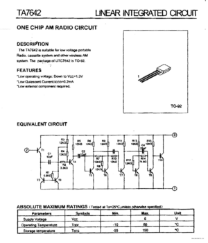 Circuit intégré (IC) TA7624 à 16 contacts