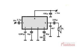 Circuit intégré (IC) TA7066 à 7 contacts