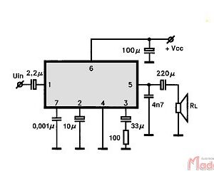 Circuit intégré (IC) TA7066 à 7 contacts