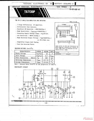 Circuit intégré (IC) TA7130 à 7 contacts
