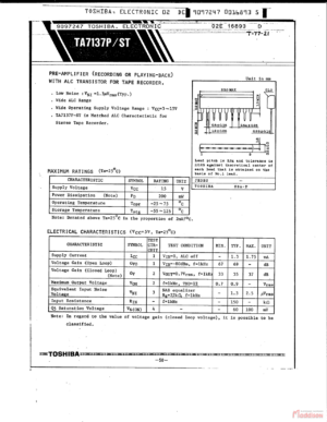 Circuit intégré (IC) TA7133 à 7 contacts