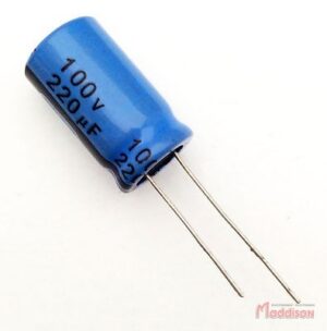 Condensateur polarisé 220 µF à 100 VDC 85°C