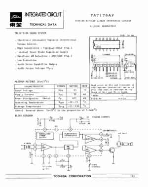 Circuit intégré (IC) TA7616 à 16 contacts