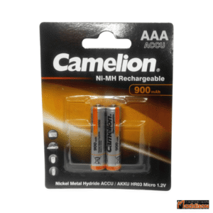 Paquet de 2 piles rechargeables AAA de marque Camelion 900 mAh 1.2 Volts.
