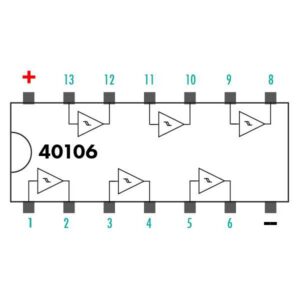 Circuit intégré (IC) 40106 à 14 cont. - NTE40106B