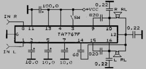 Circuit intégré (IC) TA7619 à 16 contacts