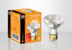 Ampoule halogène PAR20 à faisceau large 50 Watts, 120 Volts.