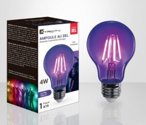 Ampoule au DEL Ultra violet A19 120V 4W