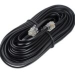 Câble téléphonique noir - 50 pieds