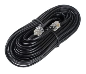 Câble téléphonique noir - 50 pieds