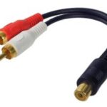 Câble diviseur fiches RCA femelle à 2 mâles - 6 po