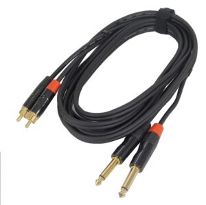Câble audio Digiflex 2 X 1/4" mâle mono à 2X RCA