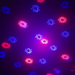 Laser de couleur rouge et bleu avec motifs passant du bleu au rouge et couleurs mixtes – Image 3