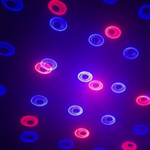 Laser de couleur rouge et bleu avec motifs passant du bleu au rouge et couleurs mixtes – Image 7