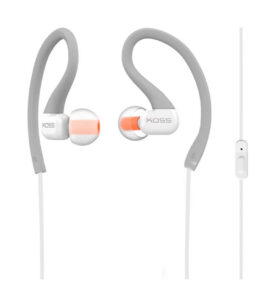 Écouteurs avec microphone résistant à la transpiration de marque KOSS . Gris – Image 2
