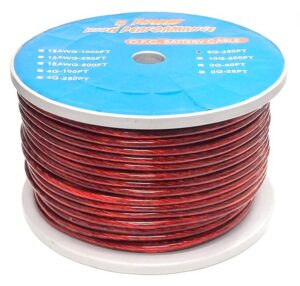 Rouleau de fil 8 AWG rouge pour amplificateur 250'