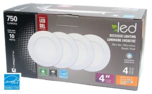 Boite de 4 encastrés blancs 4'' au DEL 10W 3000K