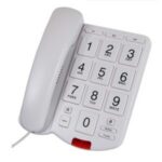TÉLÉPHONE AVEC FIL ET GROS CHIFFRES BLANC