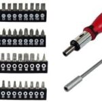 Ensemble de tournevis 64 pièces avec poignées ergonomiques, cliquet, mini-cliquet, manche de précision, rallonge, 40 embouts et 20 embouts de précision
