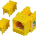 Prise Keystone RJ45 Cat 5e jaune