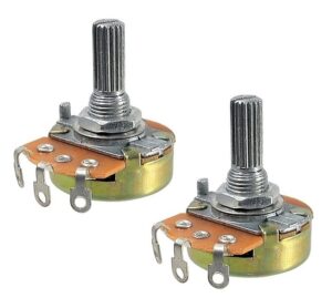 Potentiomètre linéaire 1K ohms 0,25 W, tige 13 mm (2 pièces)