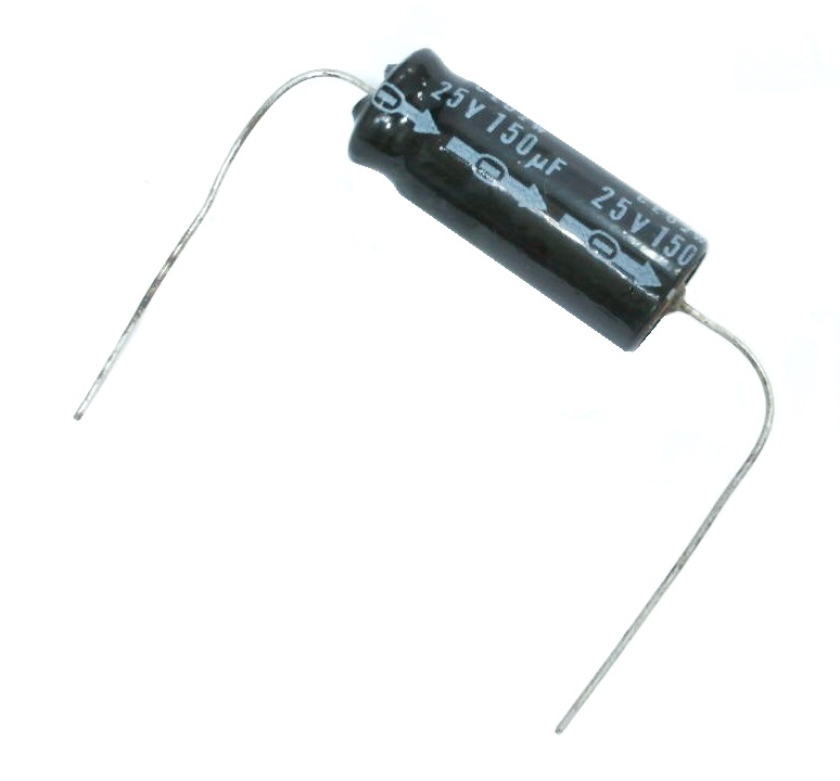 Condensateur axial polarisé à 150 μF à 25 VDC