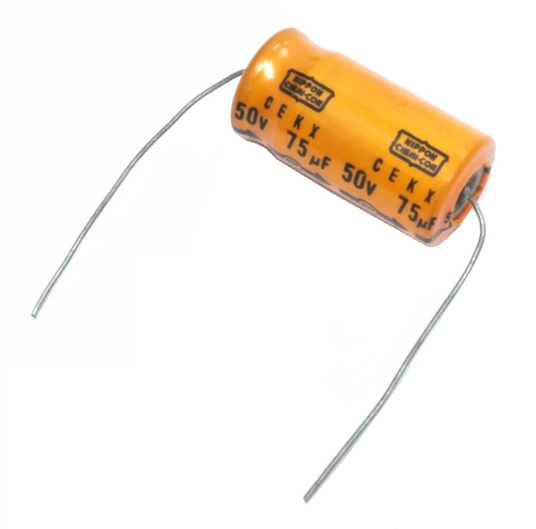Condensateur axial polarisé 75 μF à 50 VDC