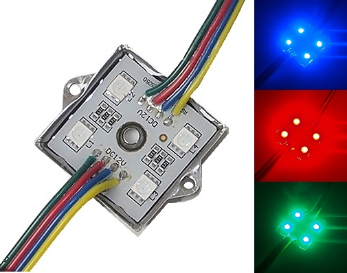 MODULE IMPERMÉABLE À 4 DELs RVB 12 VDC