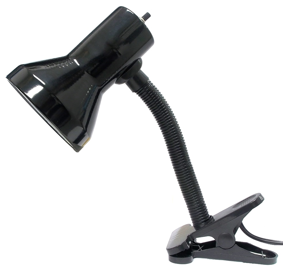 LAMPE DE TABLE À BRAS ARTICULÉ À PINCE 60W NOIR