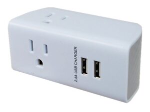 Adaptateur de 3 prises avec 2 ports usb 2.4amp