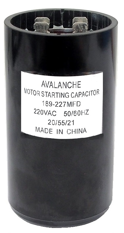 Condensateur pour moteur 220 VAC, 189-227 uF