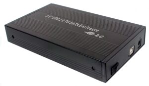 Boitier externe en aluminium pour disque dur sata 3.5" avec sortie USB 2.0.