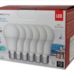 Boite de 6 ampoules au DEL 120V A19 60W (9W) 5000K