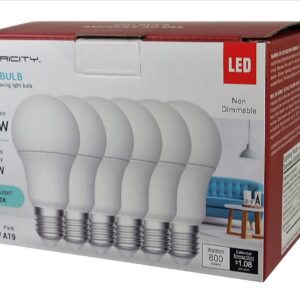 Boite de 6 ampoules au DEL 120V A19 60W (9W) 5000K