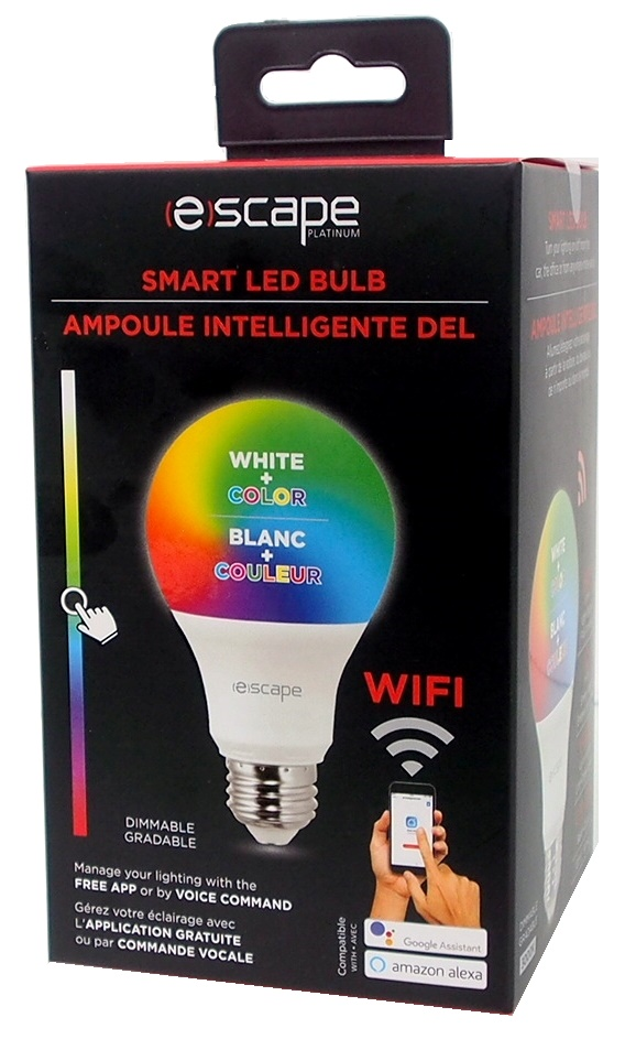 Ampoule intelligente DEL A19 Blanc + Couleur