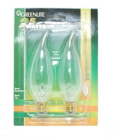 Paquet de 2 ampoules avec bouts épointées 25 Watts