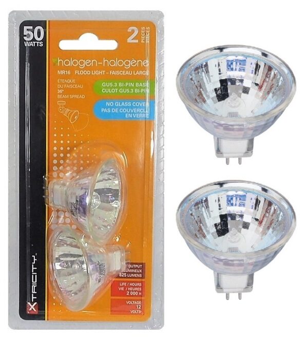 Ampoule halogène MR16 12 Volts - 50 watts, 2 mcx