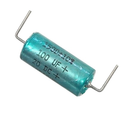Condensateur axial polarisé 100 μF à 20 VDC