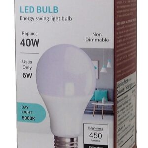 Ampoule au DEL A19 120V 5000K 40W (6W) non dimmable