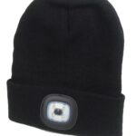 Tuque avec Del ultra brillante de couleur noir