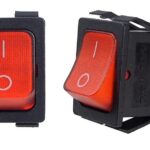 Interrupteur à bascule rouge D.P.D.T. 25A / 250V
