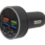 Chargeur de voiture rapide à 6 ports avec PD+QC3.0 + Super+3.1 A, adaptateur allume-cigare USB avec moniteur LED, chargeur universel de voiture USB 12 V/24 V, accessoires de voiture multi-ports