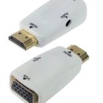 Convertisseur adaptateur HDMI vers VGA. Sortie audio de 3.5mm stéréo incorporée.