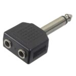 Adaptateur audio 1/4" mâle mono à 2x1/8" fem. mono