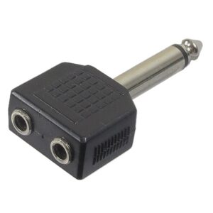 Adaptateur audio 1/4" mâle mono à 2x1/8" fem. mono