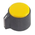 Bouton en plastique jaune / 23 mm de diamètre